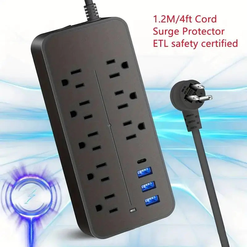 MaxGuard Surge Protector - 8 AC & 3 USB + 1 USB-C Power Station